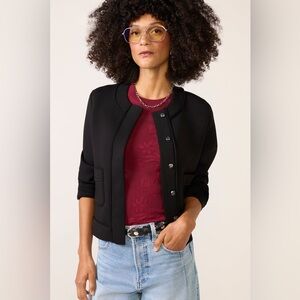 Evereve Cindy Sleek Black cropped jacket size Large